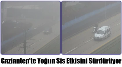Gaziantep’te yoğun sis etkisini sürdürüyor