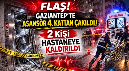 Şehitkamil’de Korku Dolu Anlar: Asansör Yere Çakıldı!