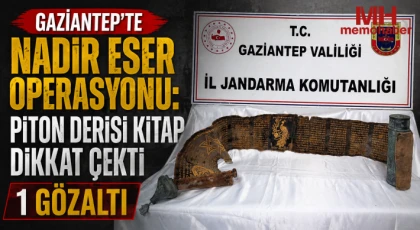 Gaziantep’te Şaşırtan Operasyon: Piton Derisi Kitap Ele Geçirildi