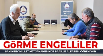 Görme Engelliler Şahinbey Millet Kütüphanesinde Braille Alfabesi Öğreniyor