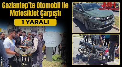 Otomobil ile motosiklet çarpıştı: 1 yaralı