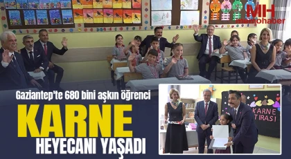 Gaziantep'te 680 bini aşkın öğrenci karne heyecanı yaşadı