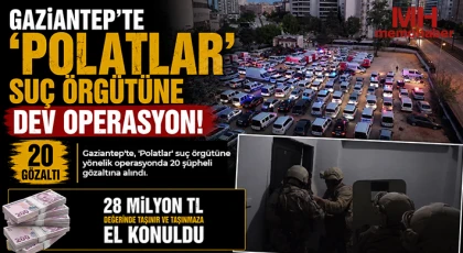Gaziantep'te 'Polatlar' suç örgütüne dev operasyon: 20 gözaltı