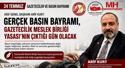 Başkan Arif Kurt; “Gazeteciliğin Geleceği İçin Meslek Birliği Yasası Şart”