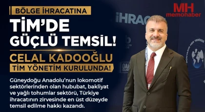 Bölge İhracatına TİM’de güçlü Temsil; Celal Kadooğlu TİM Yönetim Kurulunda!