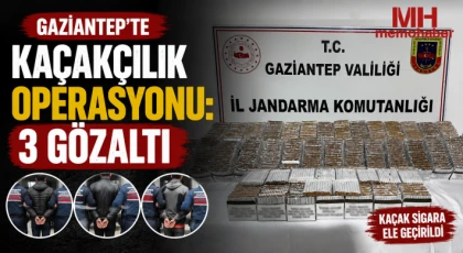 Gaziantep’te kaçakçılık operasyonu: 3 gözaltı
