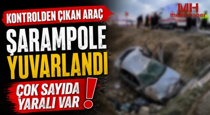Gaziantep’te kontrolden çıkan araç şarampole yuvarlandı