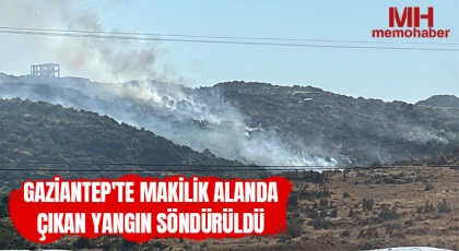 Gaziantep'te makilik alanda çıkan yangın söndürüldü