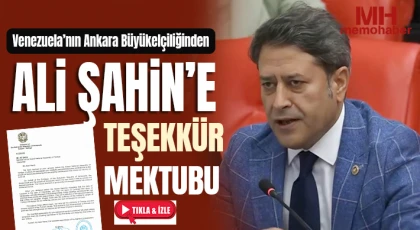 Venezuela’nın Ankara Büyükelçiliğinden Ali Şahin’e Teşekkür Mektubu