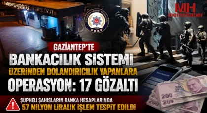 Gaziantep'te bankacılık sistemi üzerinden dolandırıcılık yapanlara operasyon: 17 gözaltı