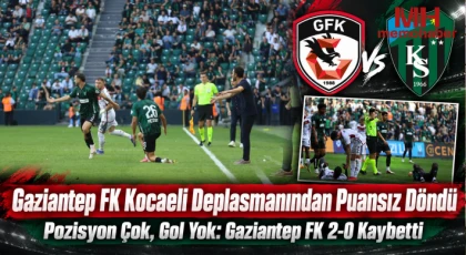Gaziantep FK Fırsatları Harcadı, Kocaelispor Kazandı! Kocaelispor - Gaziantep FK: 2 - 0