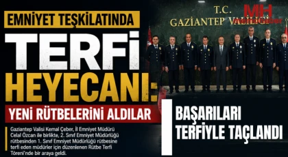 Gaziantep’te Emniyet Müdürlerine Yeni Rütbe