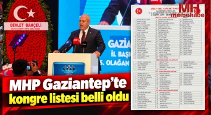 MHP Gaziantep’te kongre listesi belli oldu