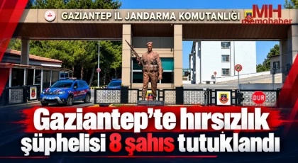 Gaziantep'te hırsızlık şüphelisi 8 şahıs tutuklandı