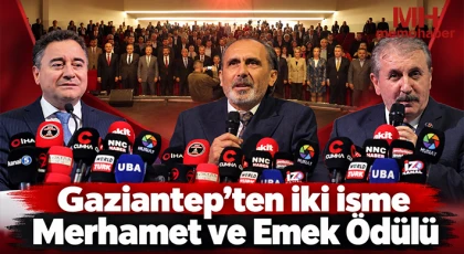 Gaziantep’ten iki isme Merhamet ve Emek Ödülü