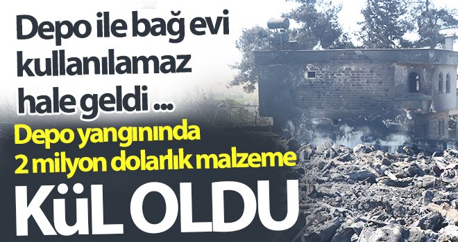 6 saatte kontrol altına alınan yangında depo ile bağ evi kullanılamaz hale geldi 