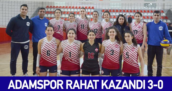 Adamspor voleybol takımı, karşılaşmayı rahat kazandı
