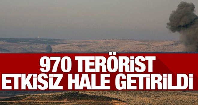 Afrin operasyonunda 970 terörist etkisiz hale getirildi
