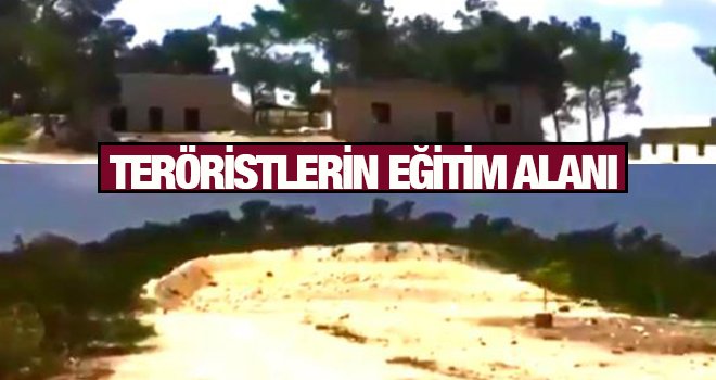 Afrin'de teröristlerin çocukları eğittiği kamp görüntülendi