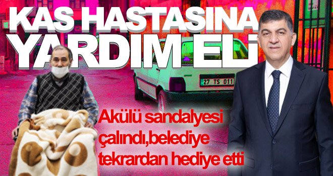 Akülü sandalyesi çalınan kas hastasına yardım eli