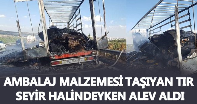 Ambalaj malzemesi taşıyan TIR alev aldı!