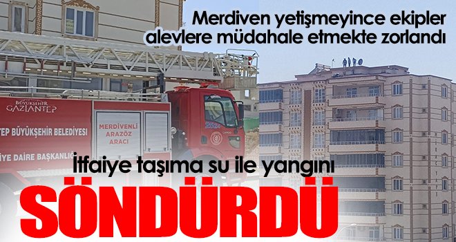 Apartmanın çatısında çıkan yangın korkuttu