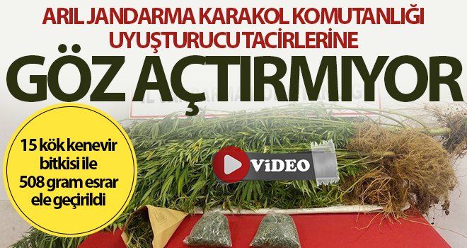 Arıl Jandarma komutanlığı ekiplerinden uyuşturucu operasyonu 