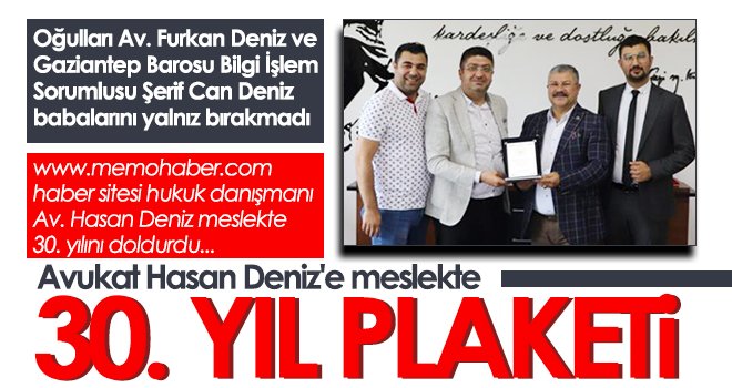 Av. Hasan meslekte 30. yılını doldurdu