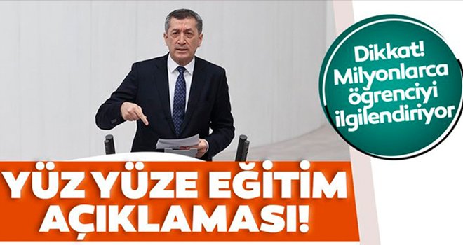 Bakan Selçuk’tan yüz yüze eğitim açıklaması