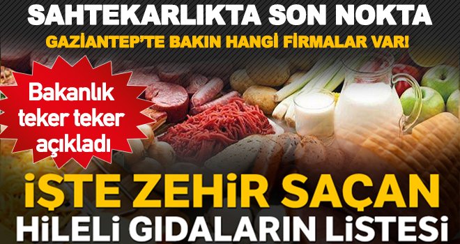 Bakanlık açıkladı! İşte Gaziantep'teki hileli ürünler...