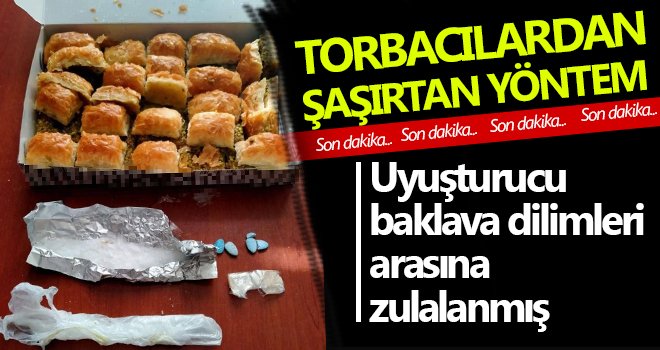 Baklava kutusuyla uyuşturucu sevkiyatı polise takıldı