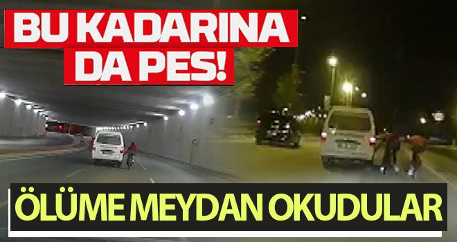Bisikletli gençler ölüme meydan okudu