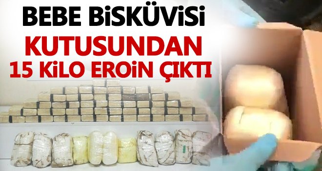 Bisküvi kutularına saklanmış yüklü miktarda uyuşturucu ele geçirildi