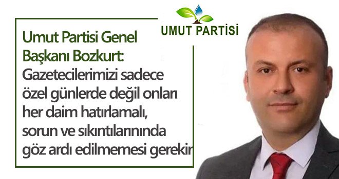 Bozkurt'tan 21 Ekim Dünya Gazeteciler günü kutlama mesajı 