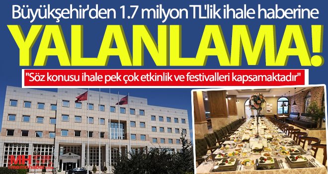 Büyükşehir Belediyesi: İhale detayları EKAP üzerinden incelenebilir