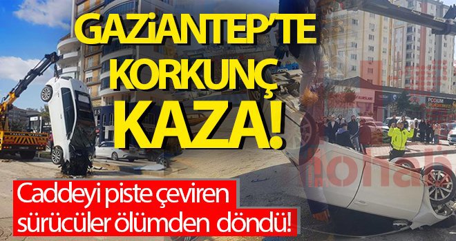 Caddeyi piste çeviren sürücüler ölümden döndü!..