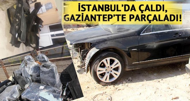 Çalınan otomobil, parçalanmış halde bulundu