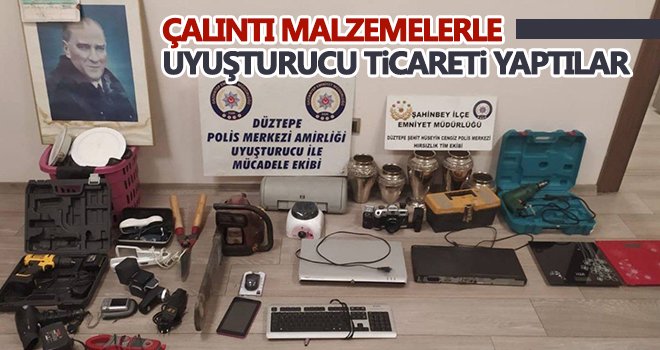 Çalıntı malzemelerle uyuşturucu ticareti yaptılar! 2 gözaltı