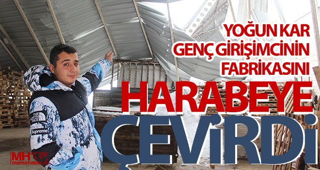 Çatısı çöken fabrika enkaza döndü