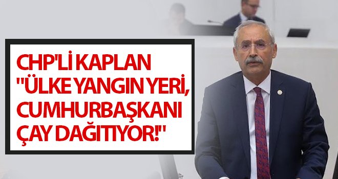 CHP'li Kaplan: Ciğerimiz yanıyor, Cumhurbaşkanı çay dağıtıyor