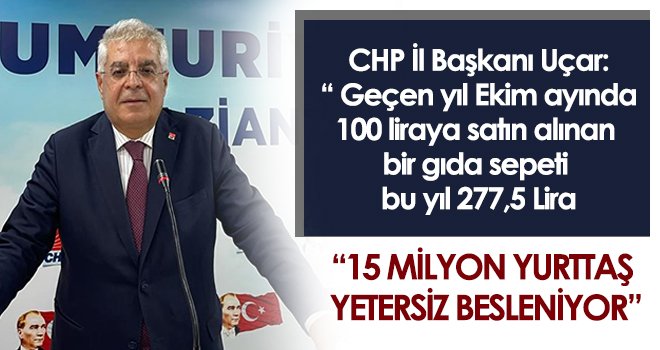 CHP'li Uçar: 15 milyon yurttaş yetersiz besleniyor