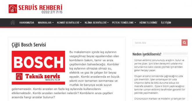 Çiğli Bosch Kombi Servisi