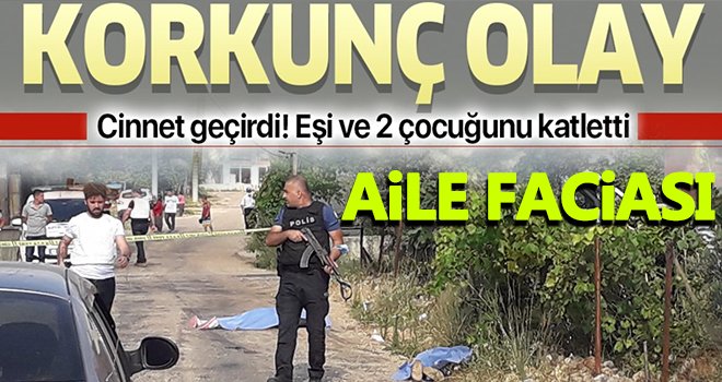 Cinnet getiren baba, eşini ve iki kızını vurup intihar etti