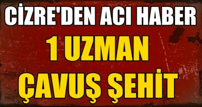 CİZRE'DE ÇATIŞMA ÇIKTI: 1 UZMAN ÇAVUŞ ŞEHİT