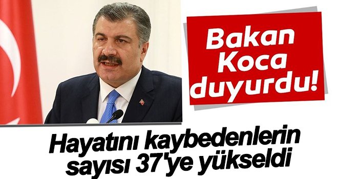 Corona Virüsü nedeniyle hayatını kaybedenlerin sayısı 37'ye yükseldi