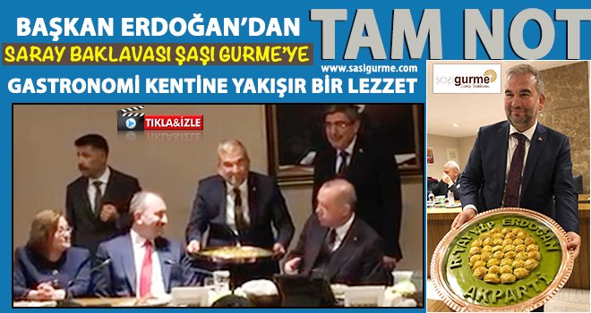 Cumhurbaşkanı Erdoğan'a özel tepsi ile 'Baklava'