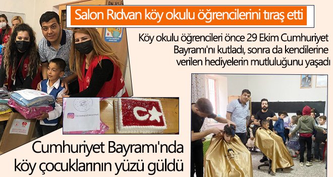 Cumhuriyet Bayramı'nda köy çocuklarının yüzü güldü 