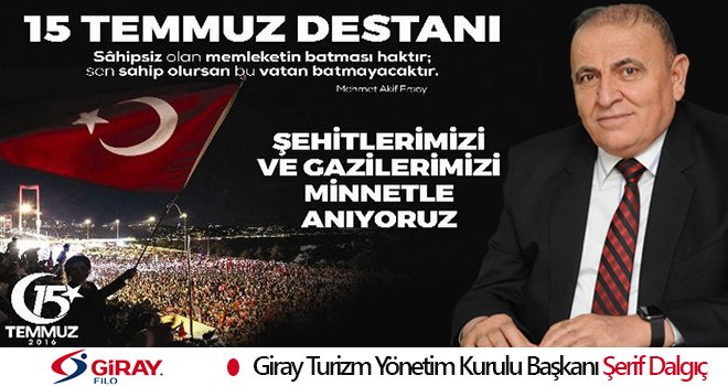 Dalgıç'tan 15 Temmuz mesajı