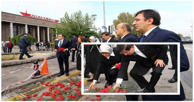 DAVUTOĞLU'NDAN ANKARA GARI'NA KARANFİL