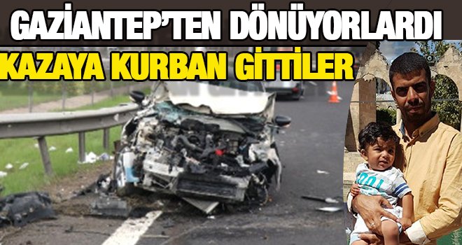 Devrilen otomobildeki çift ve 3 yaşındaki oğulları öldü